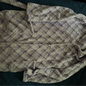 Purple Plaid Fleece Robe